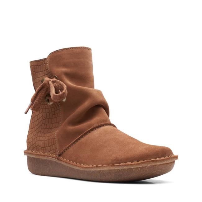 Botins Clarks Funny Oak Feminino Marrom Escuro | CLK843NMT