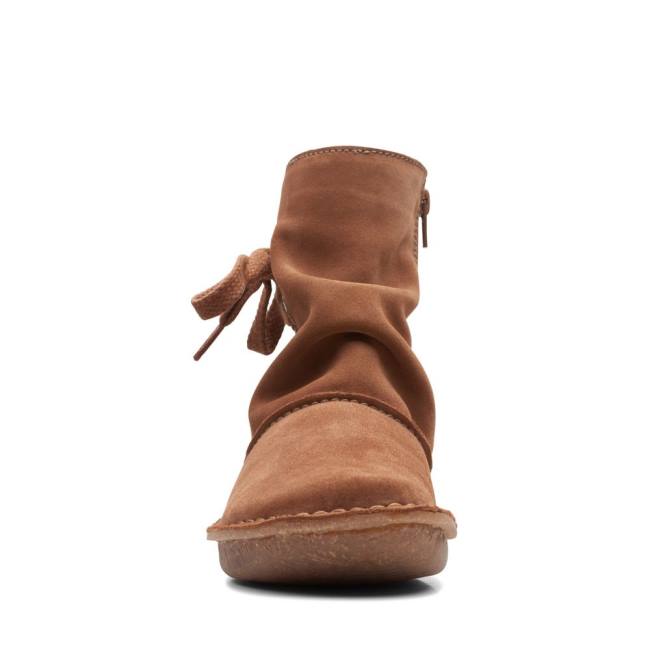 Botins Clarks Funny Oak Feminino Marrom Escuro | CLK843NMT