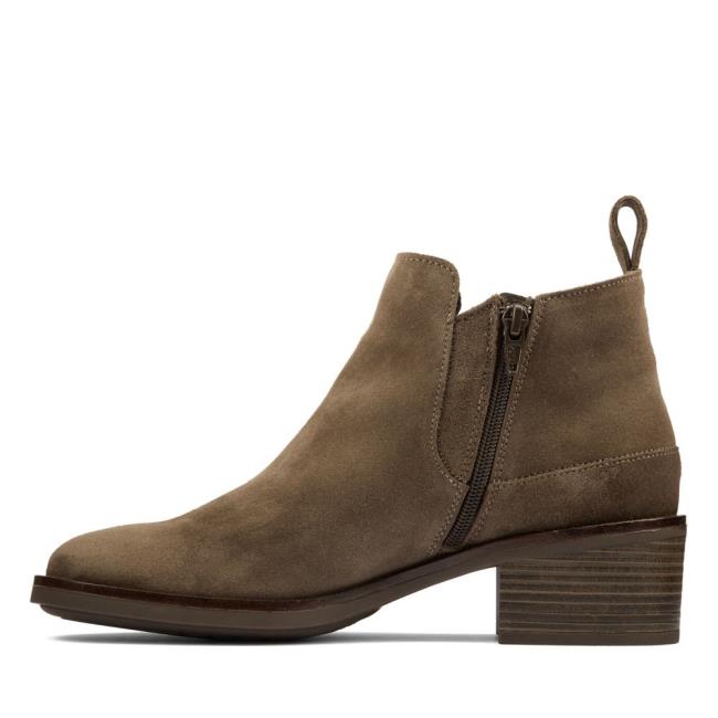 Botins Clarks Memi Zip Feminino Cinzentas Marrom | CLK947ITJ