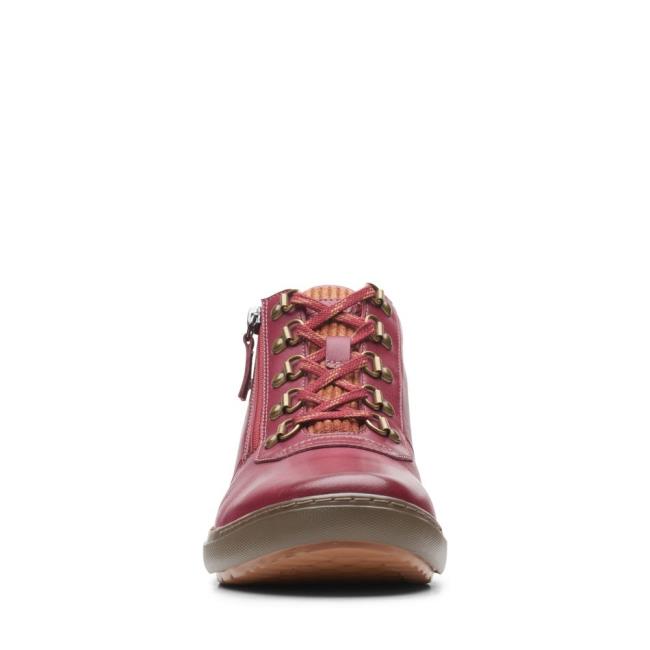 Botins Clarks Nalle Medio Feminino Vermelhas | CLK879YUH