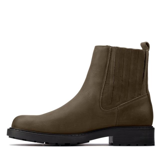 Botins Clarks Orinoco2 Medio Feminino Verde Oliva Escuro | CLK980BIF