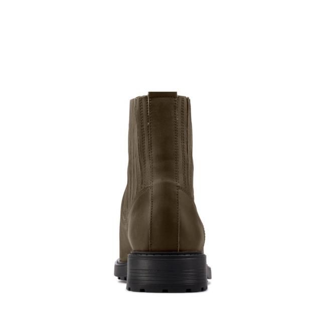 Botins Clarks Orinoco2 Medio Feminino Verde Oliva Escuro | CLK980BIF