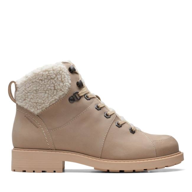 Botins Clarks Orinoco 2 Hike Impermeáveis Feminino Bege | CLK014OXD