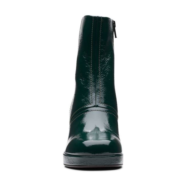 Botins Clarks Pique Zip Feminino Verdes Escuro | CLK736WMA