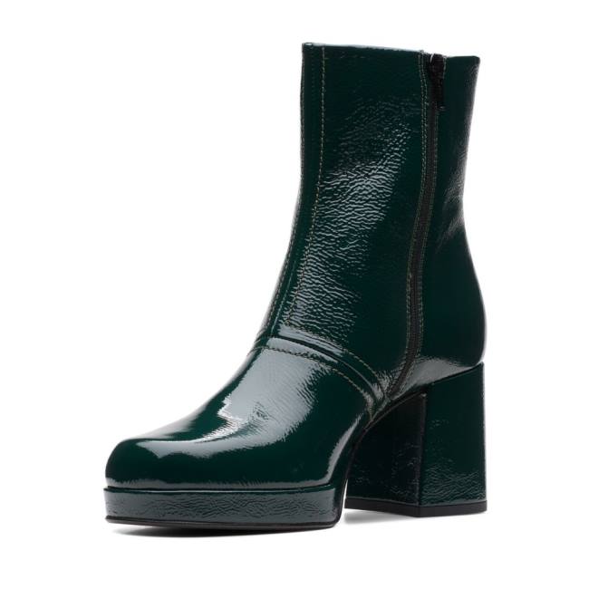 Botins Clarks Pique Zip Feminino Verdes Escuro | CLK736WMA