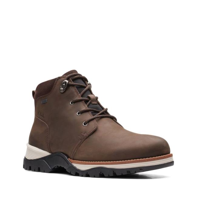 Botins Clarks Topton Medio GORE-TEX Masculino Marrom Escuro | CLK046NGO