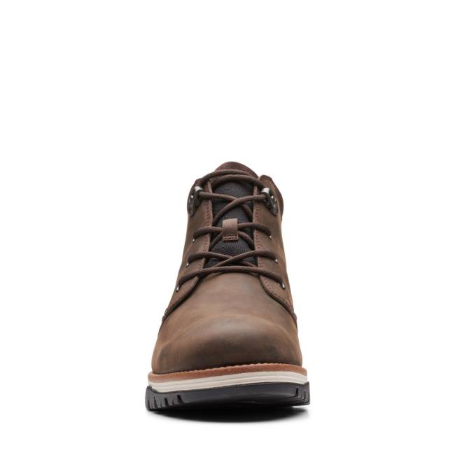 Botins Clarks Topton Medio GORE-TEX Masculino Marrom Escuro | CLK046NGO