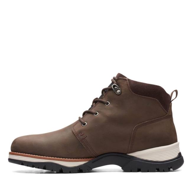 Botins Clarks Topton Medio GORE-TEX Masculino Marrom Escuro | CLK046NGO