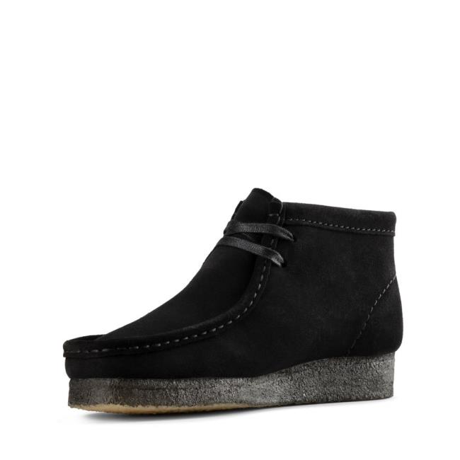 Botins Clarks Wallabee Boot Feminino Pretas | CLK937BNP