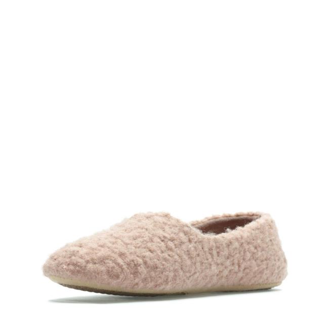 Chinelos Clarks Cozily Curl Feminino Rosa | CLK793AXE