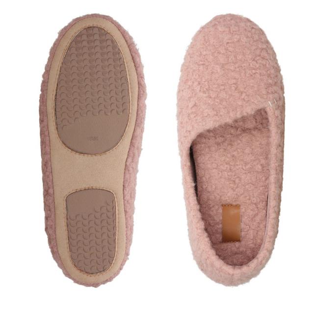 Chinelos Clarks Cozily Curl Feminino Rosa | CLK793AXE