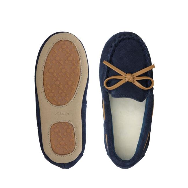 Chinelos Clarks Crackling Flo Menino Azul Marinho | CLK810TRW