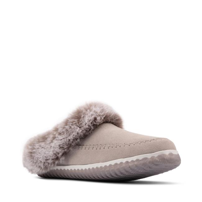 Chinelos Clarks Home 2 Soft Feminino Cinzentas | CLK176QBA