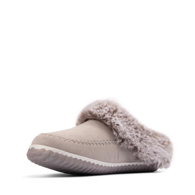 Chinelos Clarks Home 2 Soft Feminino Cinzentas | CLK176QBA