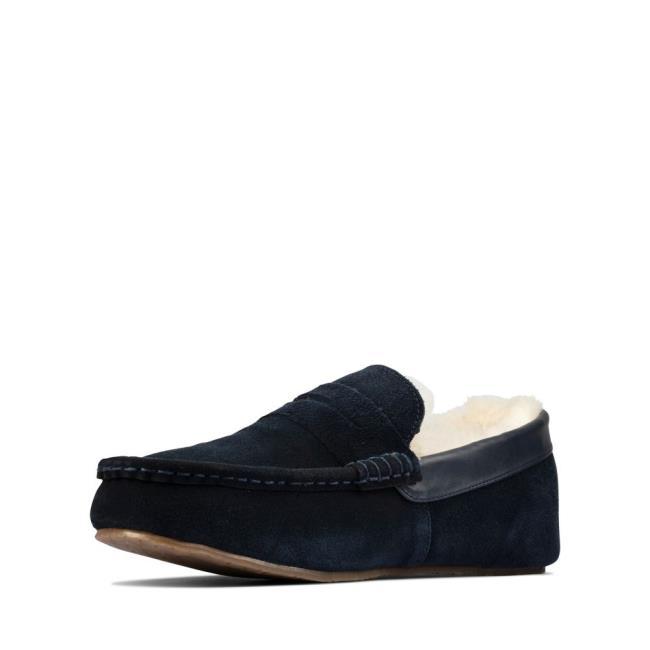 Chinelos Clarks Kite Warm Masculino Azul Marinho | CLK680MVF