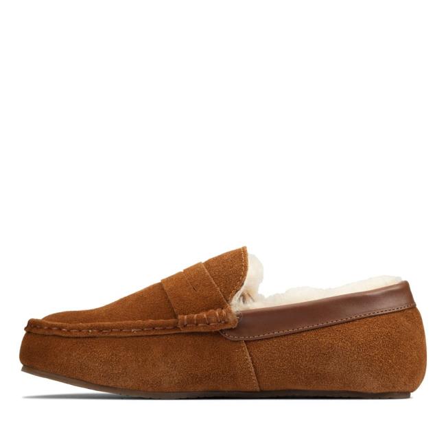 Chinelos Clarks Kite Warm Masculino Marrom Escuro | CLK147ZTA