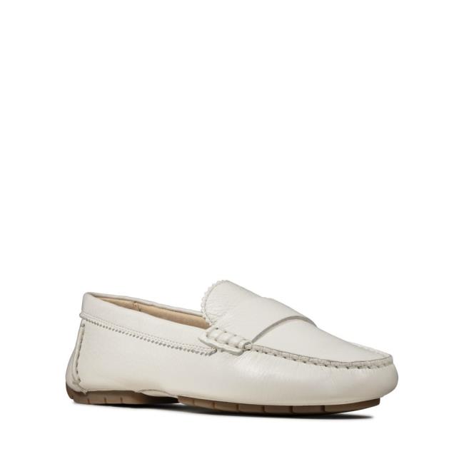 Loafers Clarks C Mocc Feminino Branco | CLK471IUX