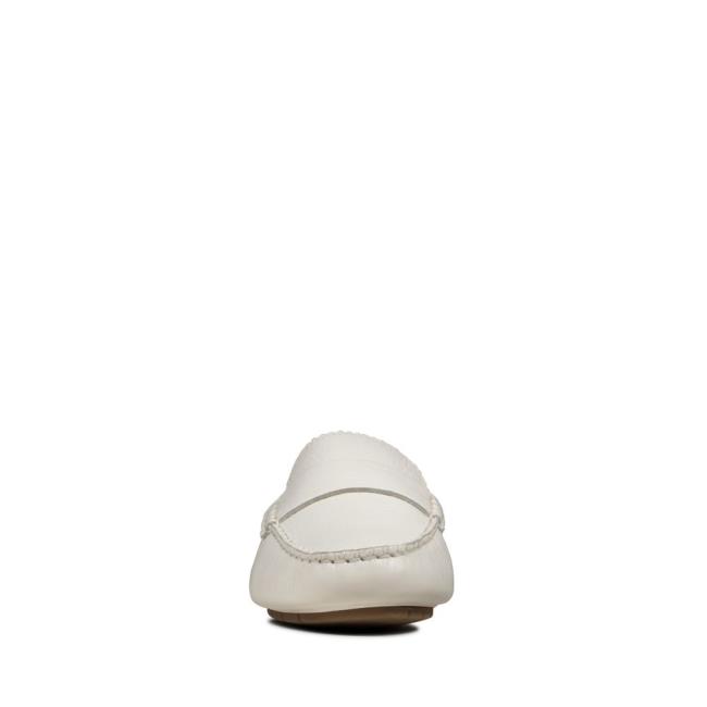 Loafers Clarks C Mocc Feminino Branco | CLK471IUX