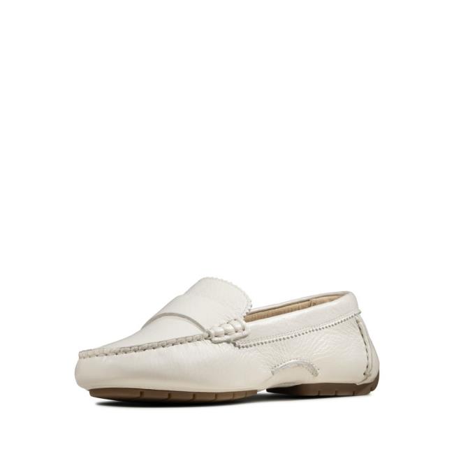 Loafers Clarks C Mocc Feminino Branco | CLK471IUX