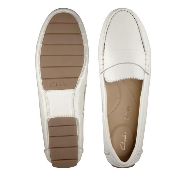 Loafers Clarks C Mocc Feminino Branco | CLK471IUX