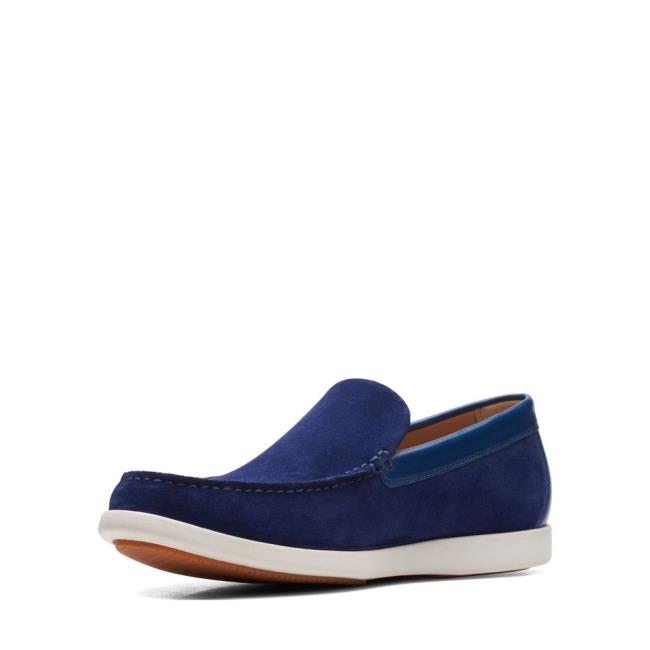 Loafers Clarks Ferius Creek Masculino Azuis Escuro | CLK412QYC