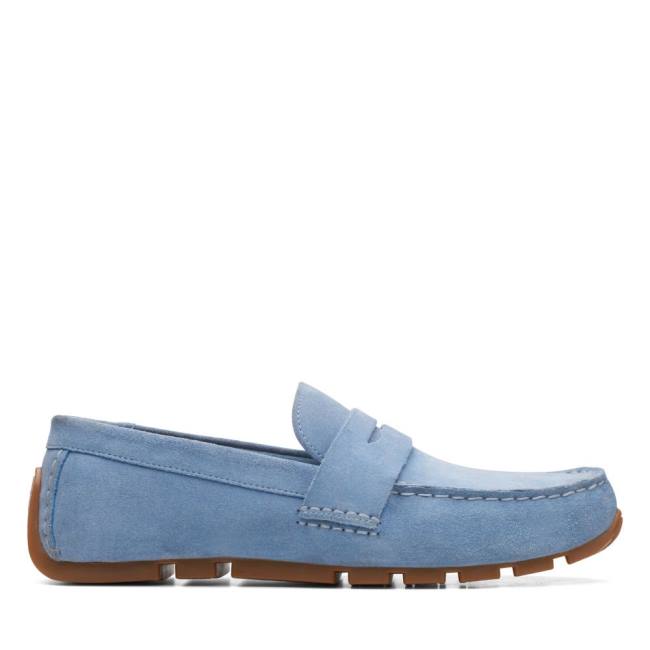 Loafers Clarks Oswick Bar Masculino Azuis | CLK439XRW