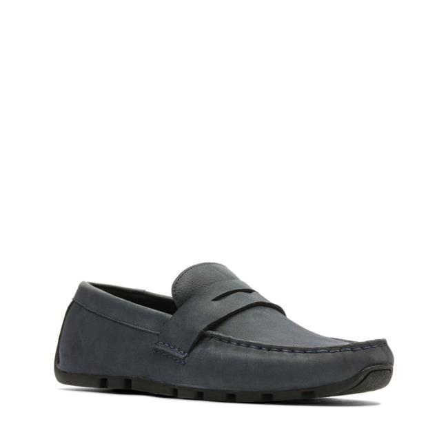 Loafers Clarks Oswick Penny Masculino Azul Marinho | CLK206SWJ