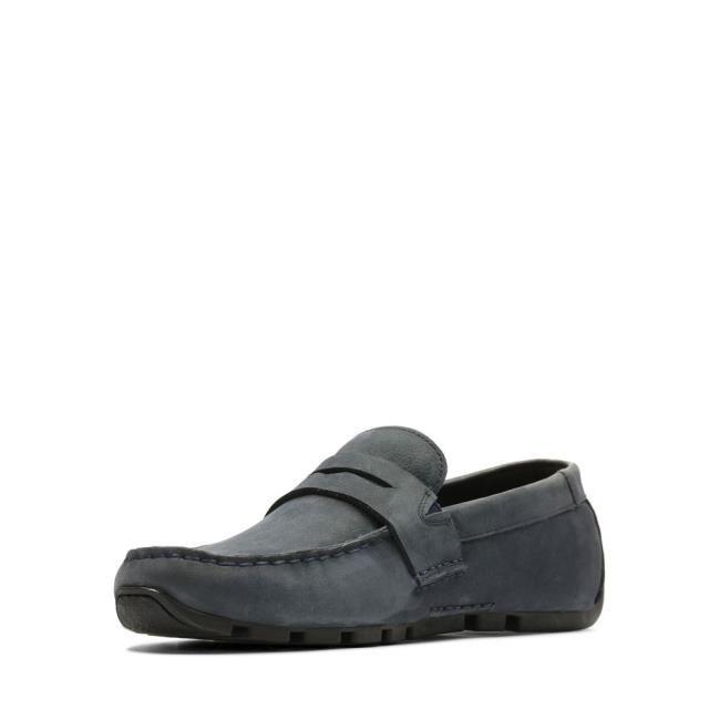 Loafers Clarks Oswick Penny Masculino Azul Marinho | CLK206SWJ