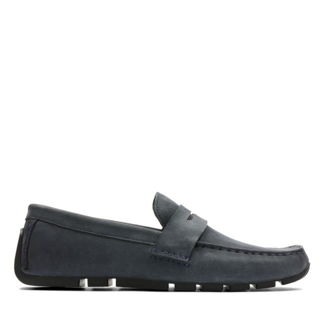 Loafers Clarks Oswick Penny Masculino Azul Marinho | CLK206SWJ