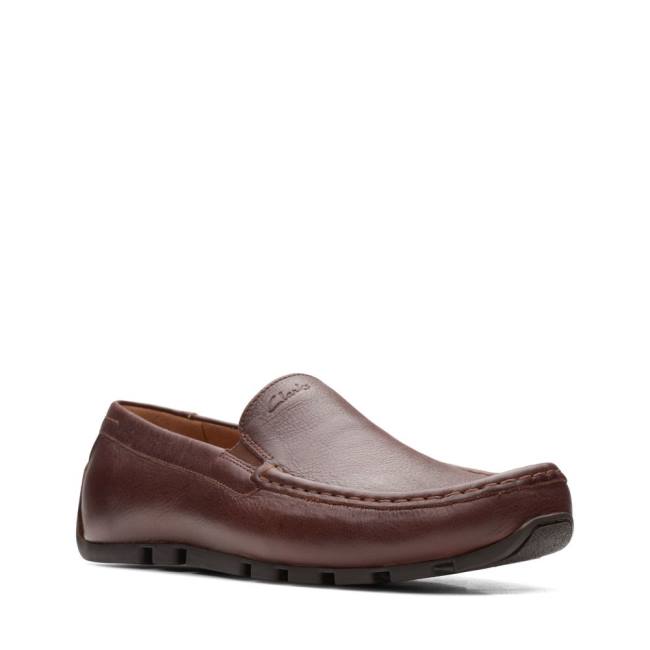 Loafers Clarks Oswick Plain Masculino Marrom Escuro | CLK396SKC