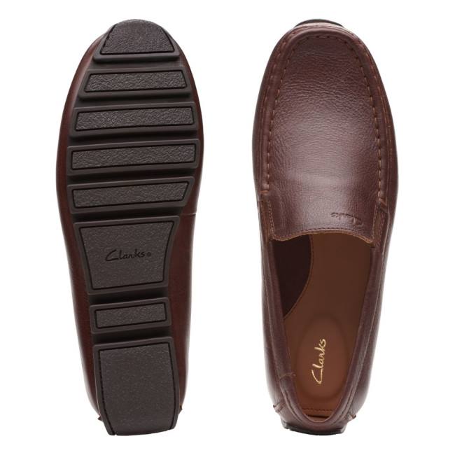 Loafers Clarks Oswick Plain Masculino Marrom Escuro | CLK396SKC