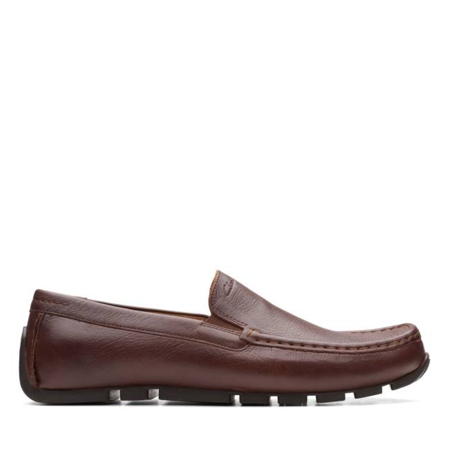 Loafers Clarks Oswick Plain Masculino Marrom Escuro | CLK396SKC