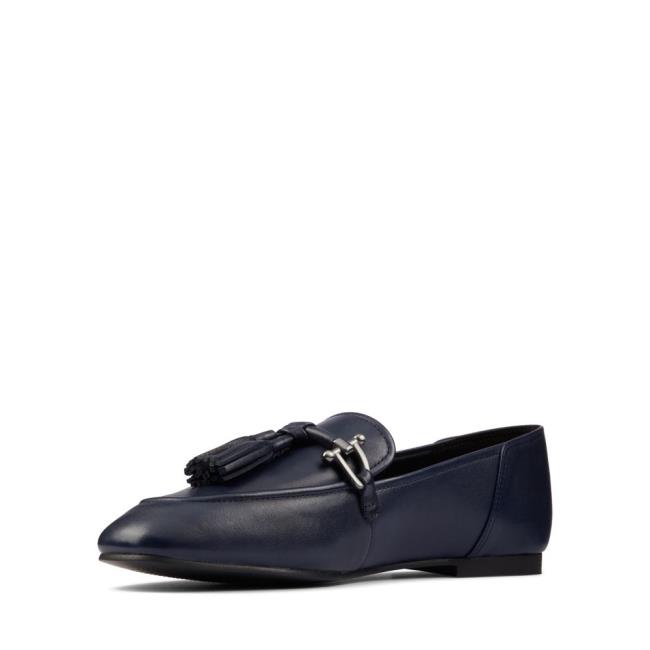 Loafers Clarks Pure 2 Tassel Feminino Azul Marinho | CLK158TLO