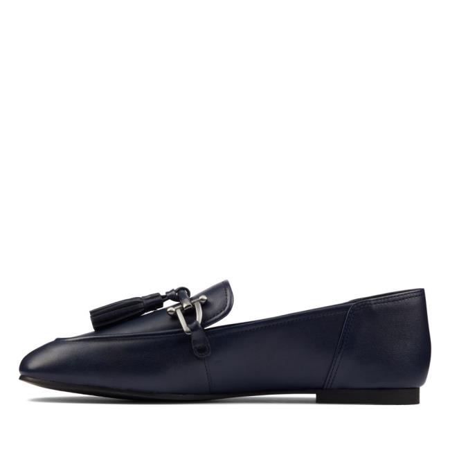 Loafers Clarks Pure 2 Tassel Feminino Azul Marinho | CLK158TLO