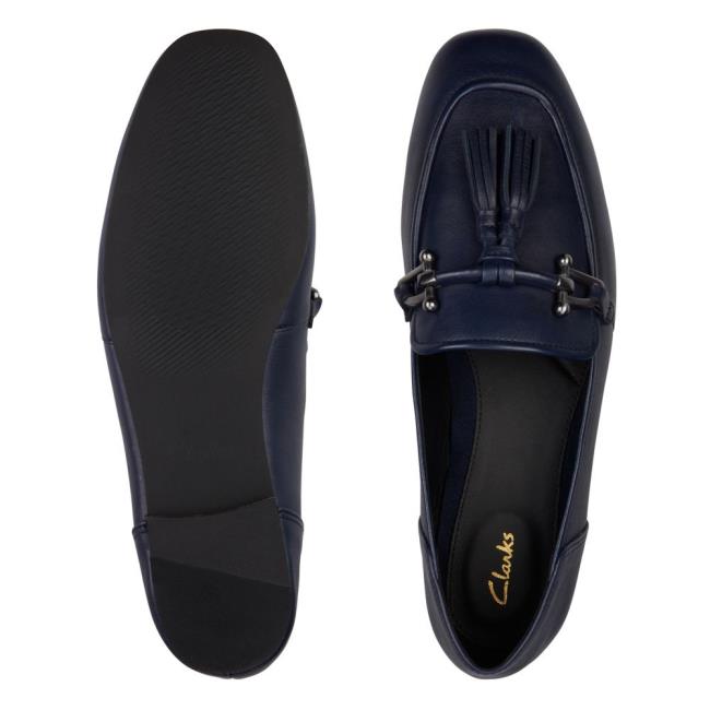 Loafers Clarks Pure 2 Tassel Feminino Azul Marinho | CLK158TLO