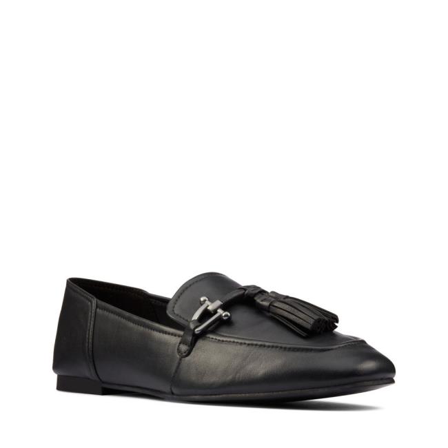 Loafers Clarks Pure 2 Tassel Feminino Pretas | CLK954ALH