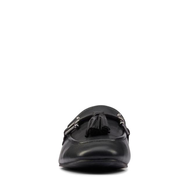 Loafers Clarks Pure 2 Tassel Feminino Pretas | CLK954ALH