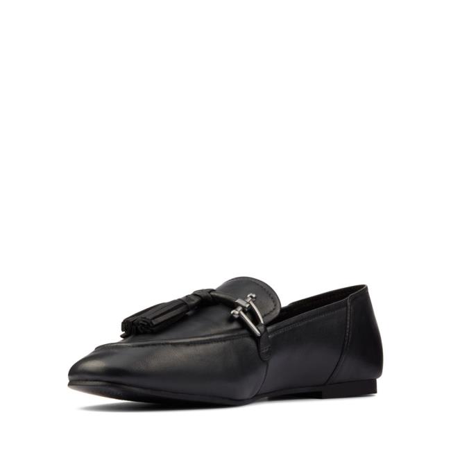 Loafers Clarks Pure 2 Tassel Feminino Pretas | CLK954ALH