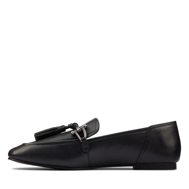 Loafers Clarks Pure 2 Tassel Feminino Pretas | CLK954ALH