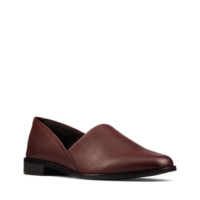 Loafers Clarks Pure Easy Feminino Bordeaux | CLK782XSU