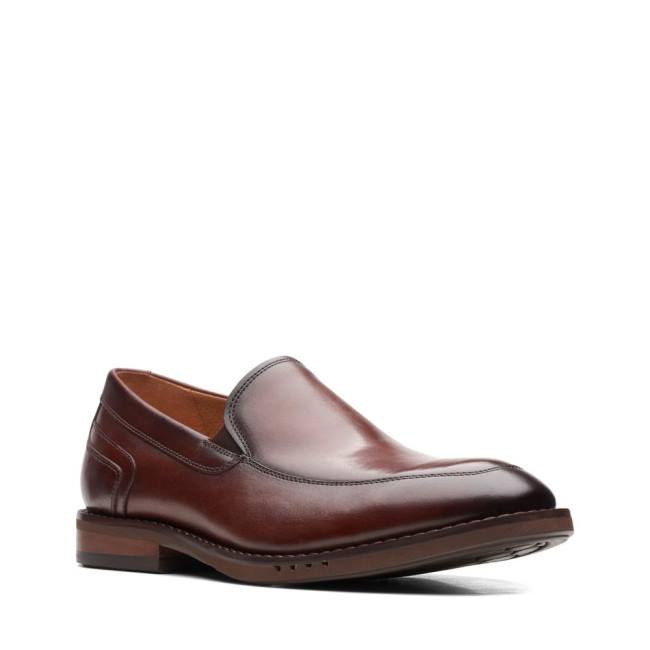 Loafers Clarks Un Hugh Step Masculino Marrom | CLK206FCG