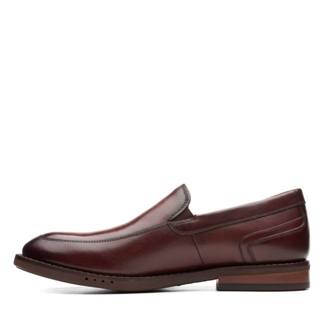 Loafers Clarks Un Hugh Step Masculino Marrom | CLK206FCG