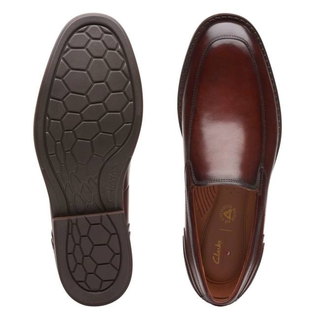 Loafers Clarks Un Hugh Step Masculino Marrom | CLK206FCG