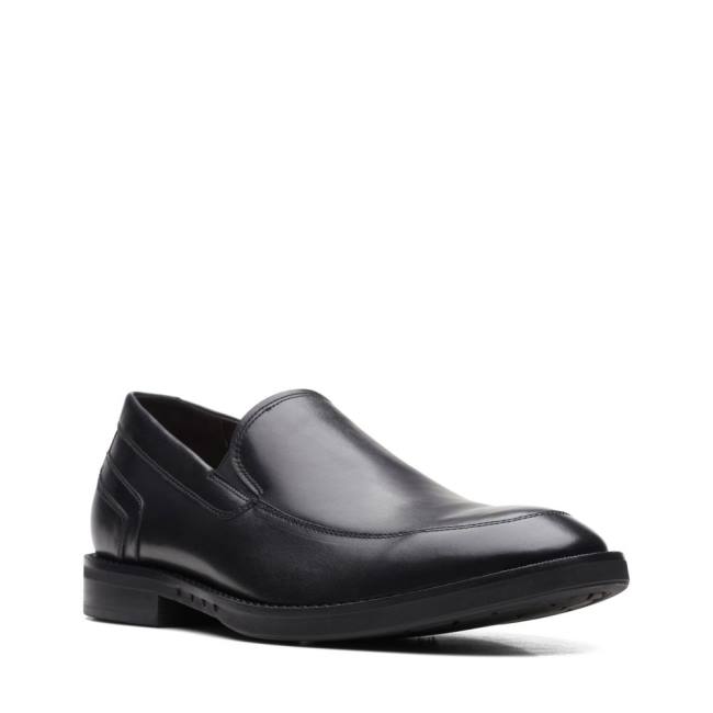 Loafers Clarks Un Hugh Step Masculino Pretas | CLK492LGV