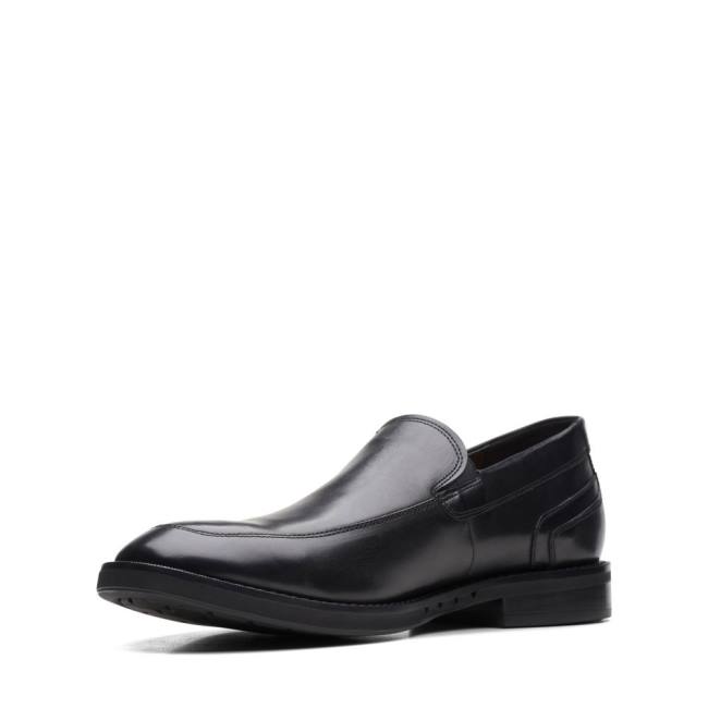 Loafers Clarks Un Hugh Step Masculino Pretas | CLK492LGV