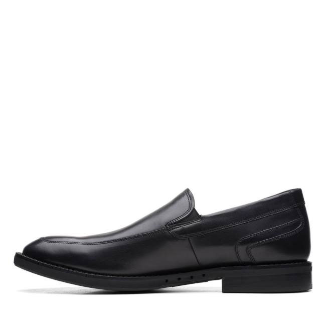 Loafers Clarks Un Hugh Step Masculino Pretas | CLK492LGV