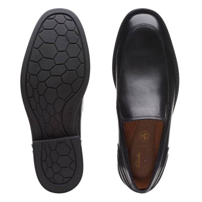 Loafers Clarks Un Hugh Step Masculino Pretas | CLK492LGV