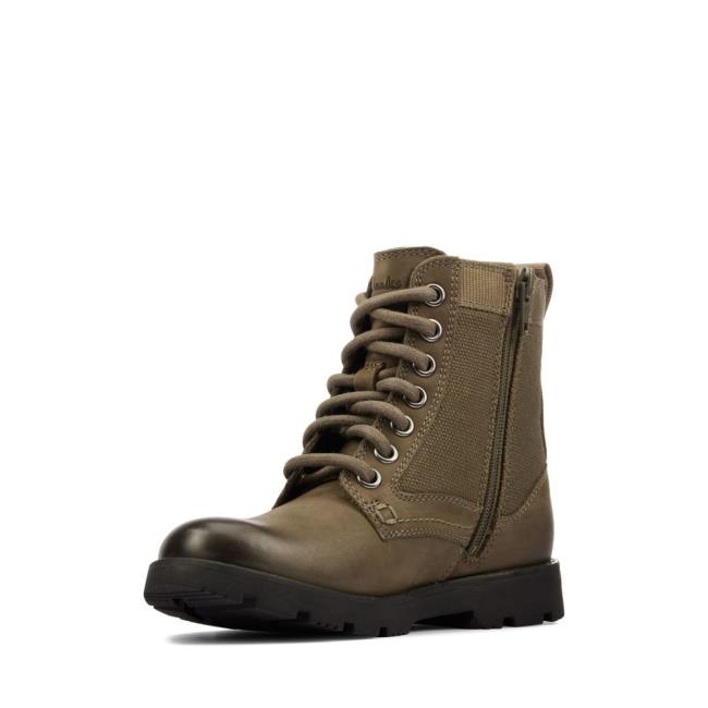 Originals Botas Clarks Heath Chard Kid Menino Caqui | CLK124VKU