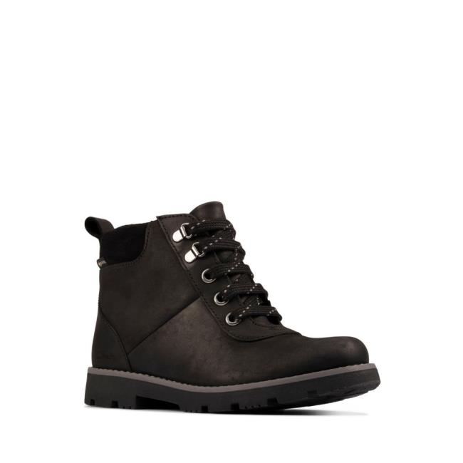 Originals Botas Clarks Heath Go GORE-TEX Kid Menino Pretas | CLK948TKF