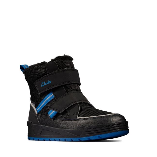 Originals Botas Clarks Jumper Jump Kid Menino Pretas | CLK514DBH